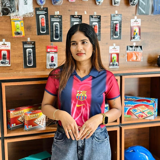 Crop top Collar neck jersey Barcelona Travis cott Edition   - P1082 Ms Retro Store