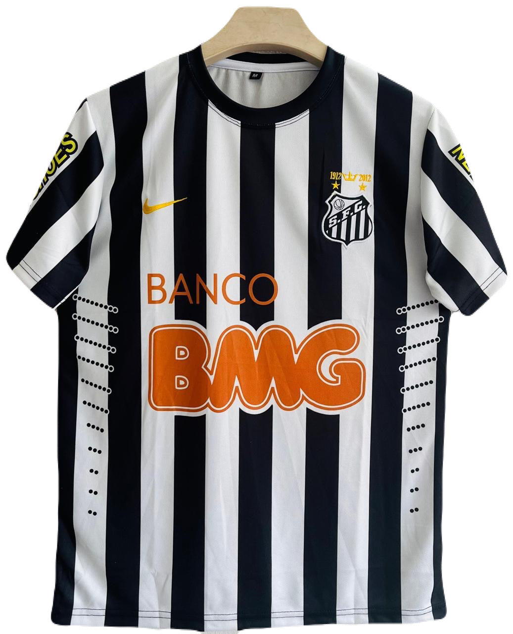 Santos 2012-13 Home kit Neymar embroidery Half sleeve p425 - Ms Retro Store