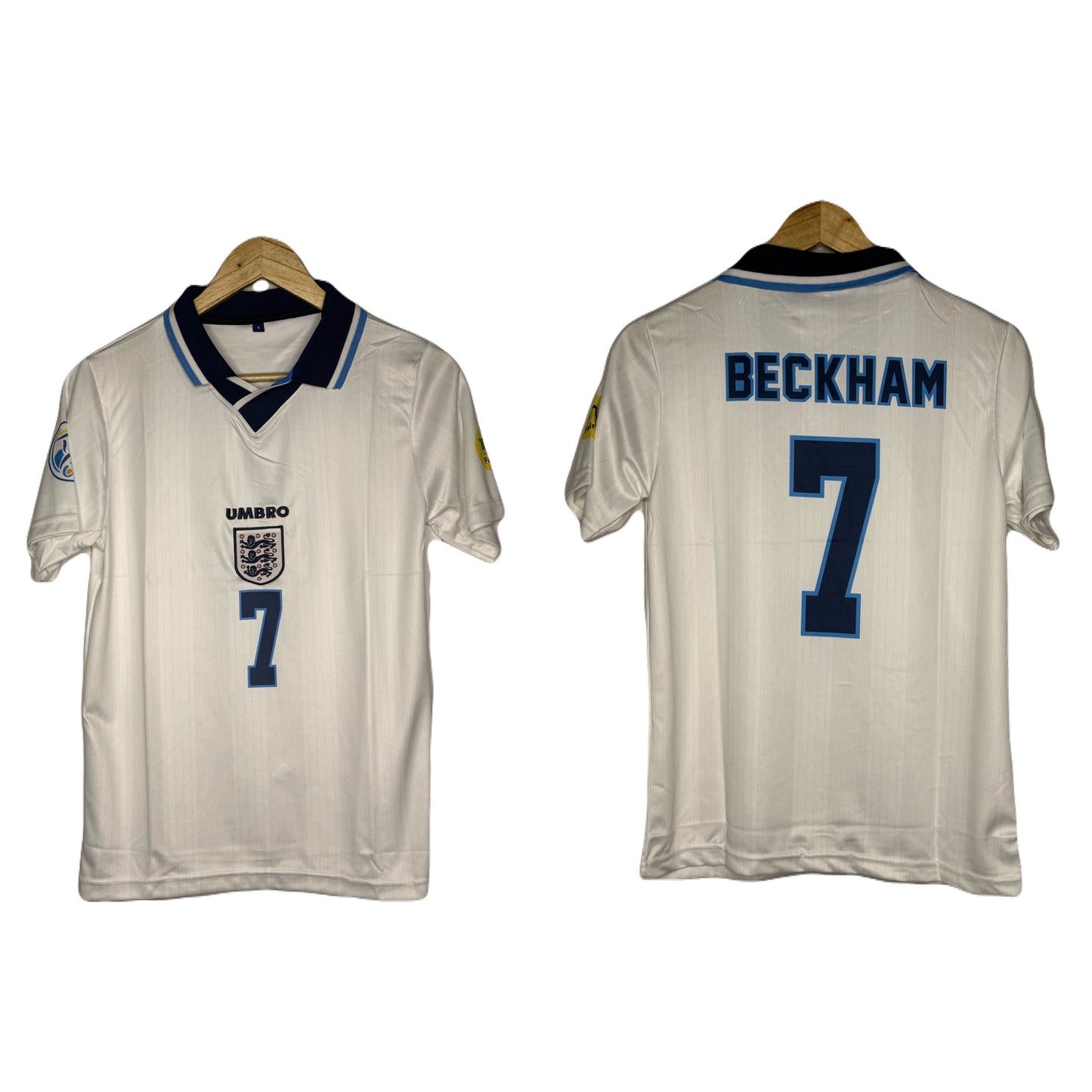 England 1996 Home Kit Polo Beckham Half sleeve - Ms Retro Store