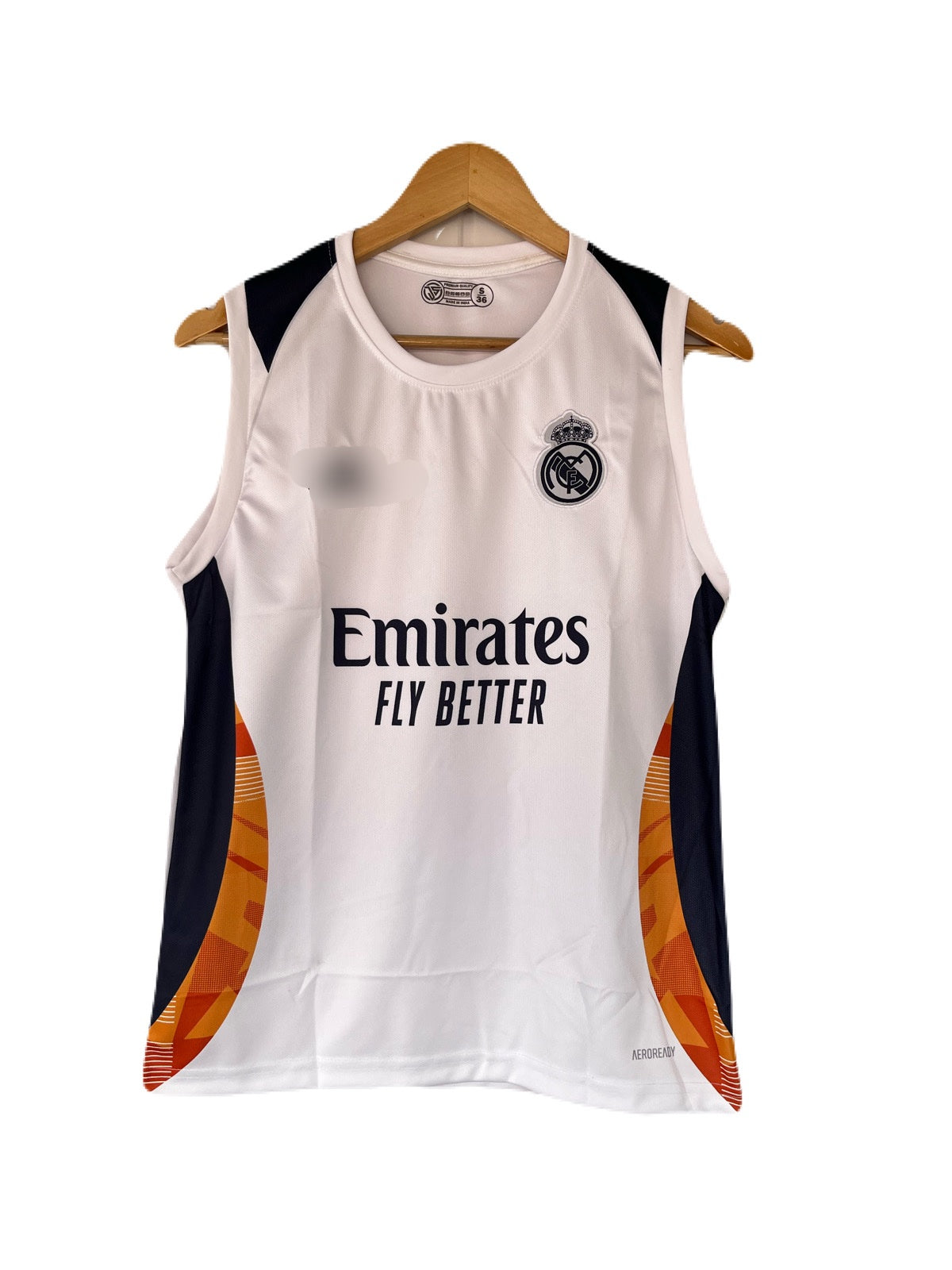 Real madrid plane back sleevless bib embroidery - P1566 ms retro store