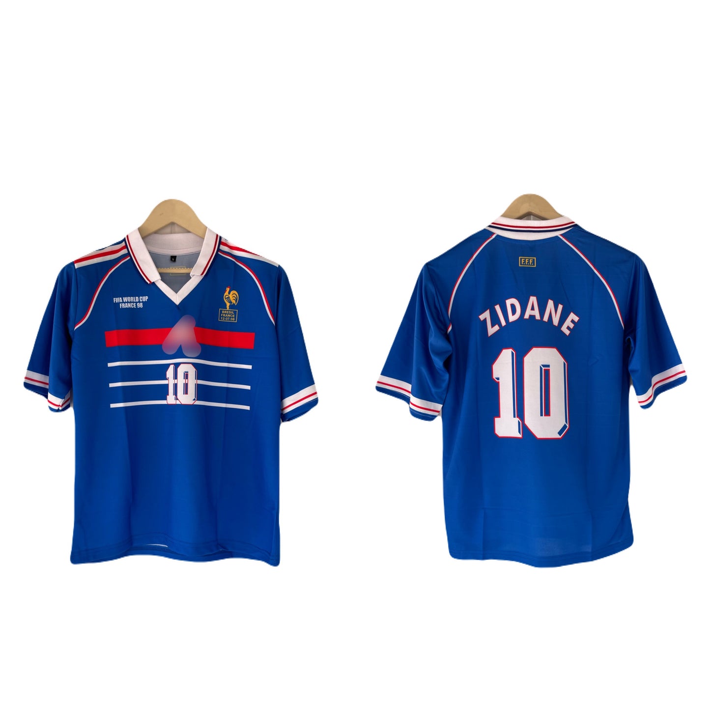 France 1998 Worldcup home jersey Zidane Five Sleeve Sublimation - P2000 Ms Retro Store/1