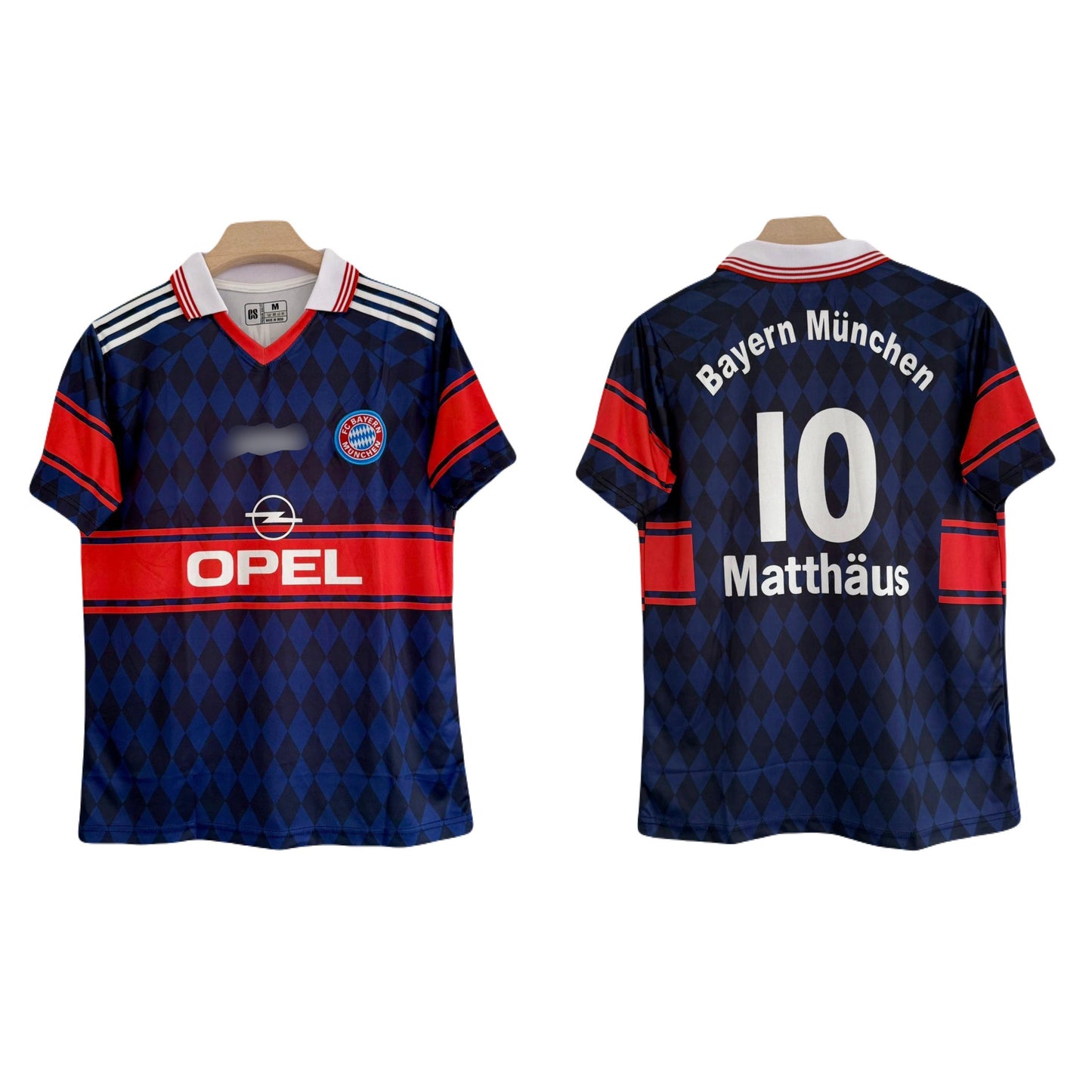 Bayern munich 1998 Matthaus jersey Half sleeve collar Embroidery -P1664 ms retro store