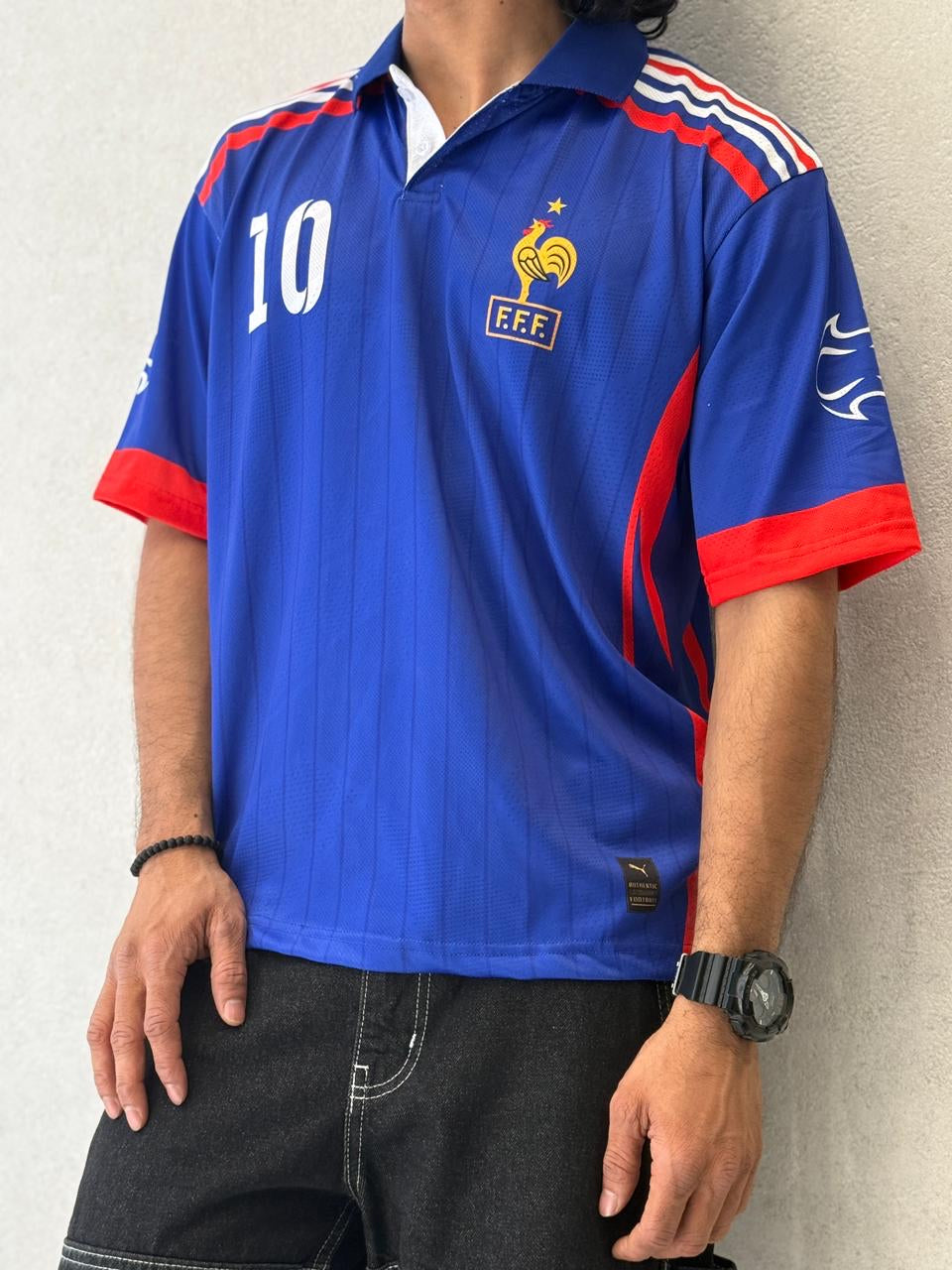 France  1998-2000 home zidane Premium Quality collar five sleeve sublimation -P1367 Ms retro store