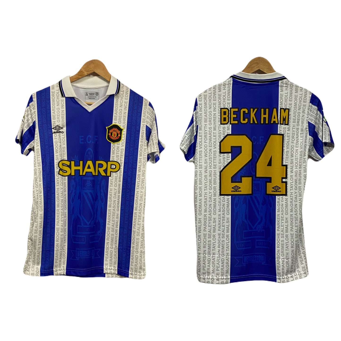 Manchester United 1994-96 Third kit Backham Half sleeve P809 - Ms Retro Store