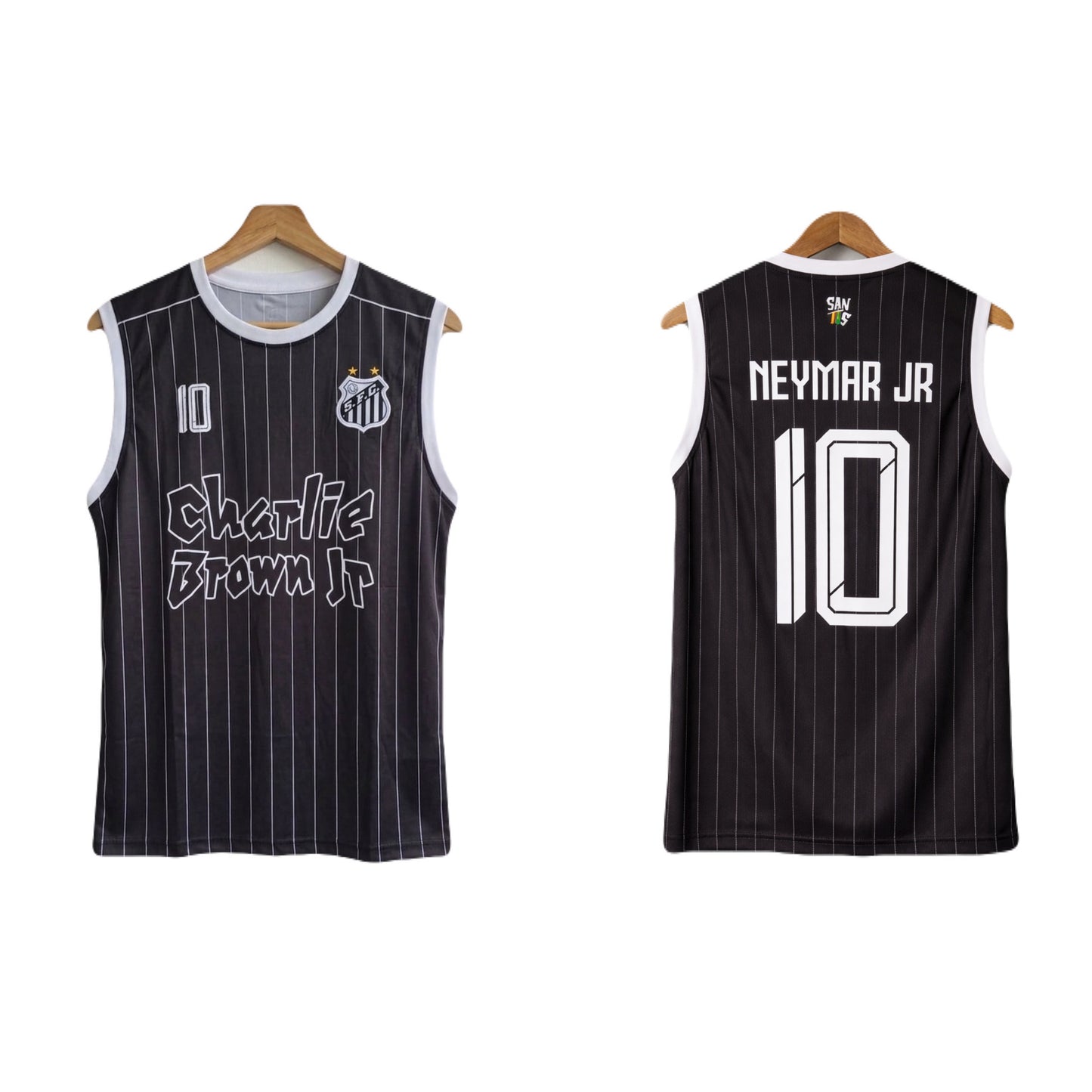 Santos × charlie edition neymar sleevless bibs embroidery -  ms retro store