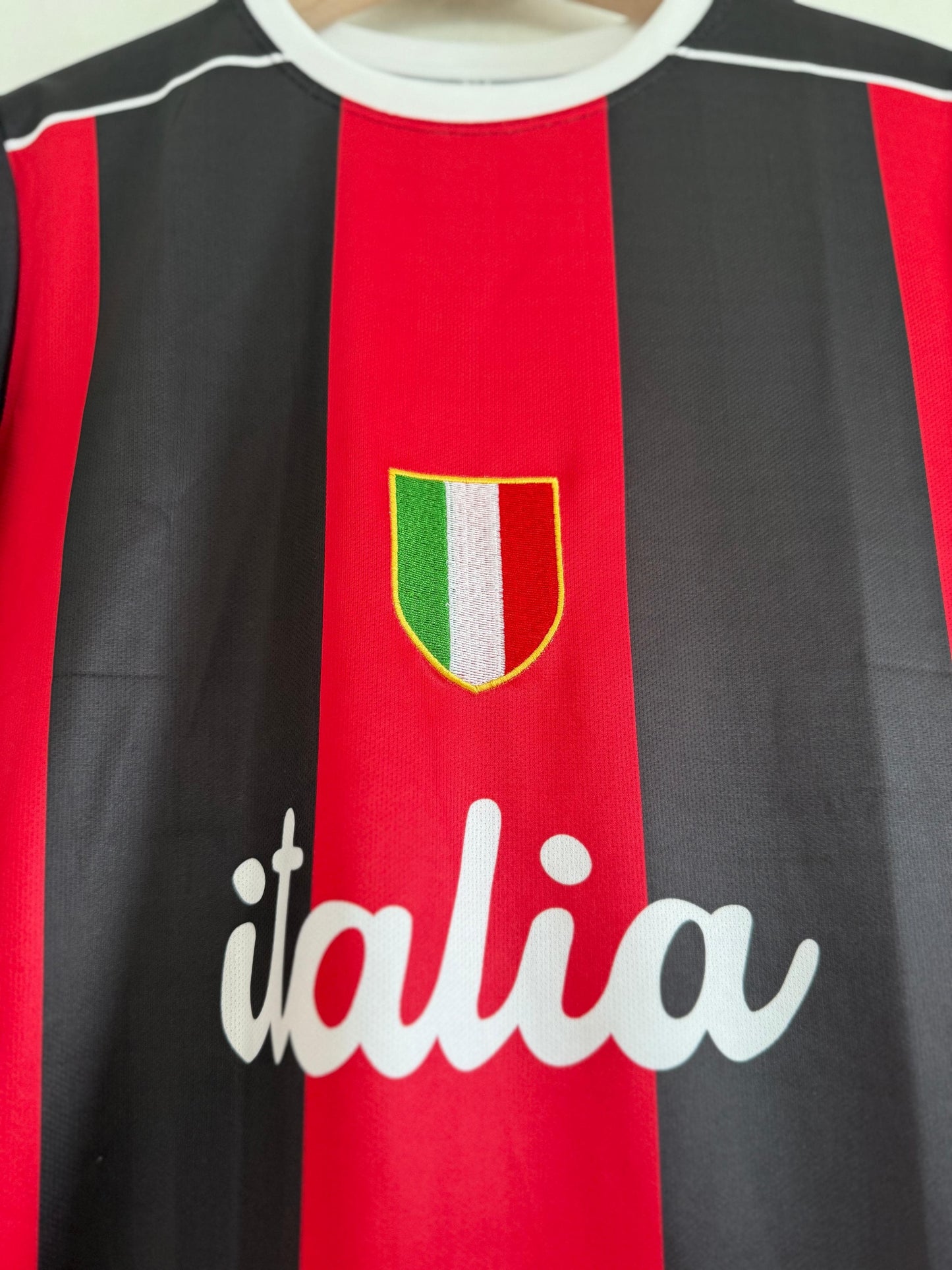 Ac milan Vintage style Italia Half Sleeve Embroidery Jersey- P1571 Ms Retro Store