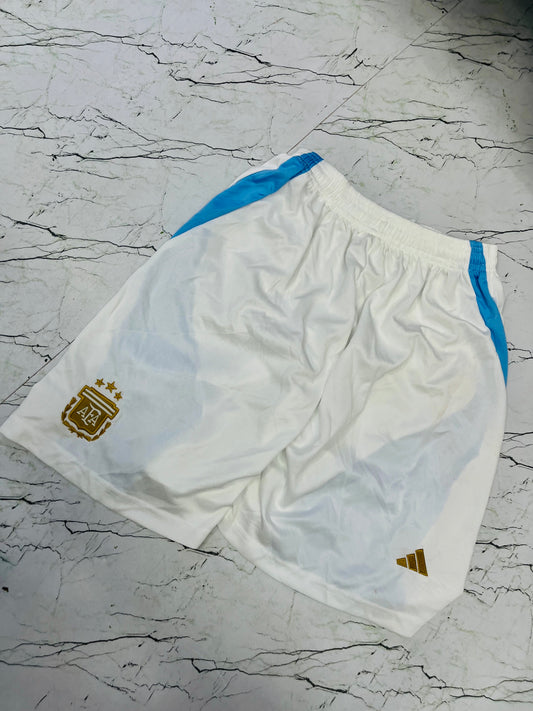 Premium first quality Argentina White And Side blue Shorts - Ms Retro Store