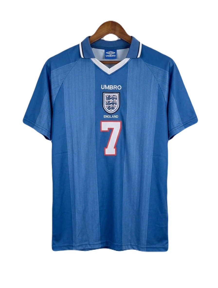 England 1996/97 Away Beckham collar Embroidery jersey- P1554 Ms retro store