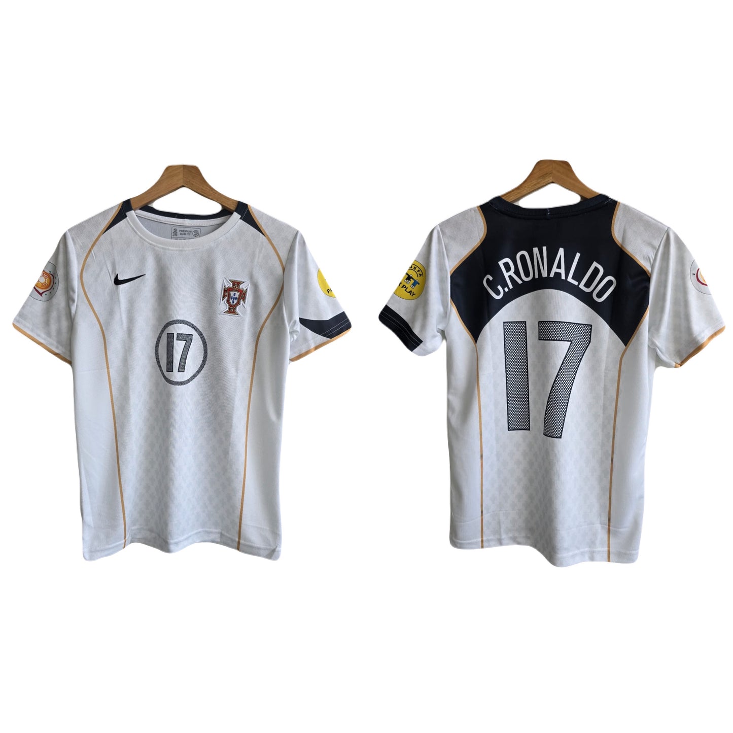 Portugal 2006 Away Ronaldo Half Sleeve Embroidery Jersey -P1715  Ms Retro Store