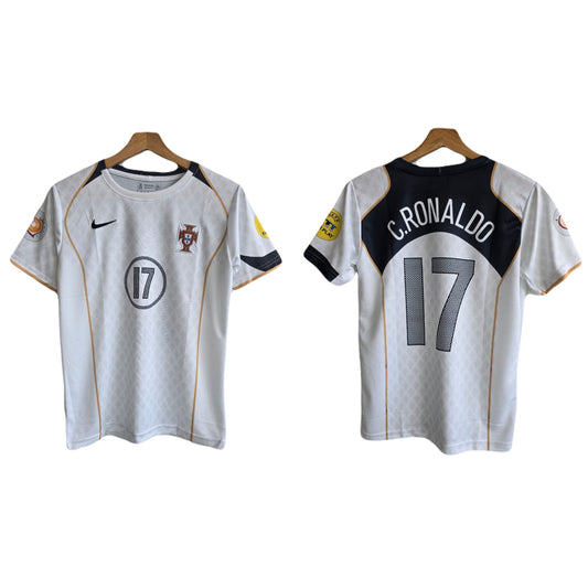 Portugal 2006 Away Ronaldo Half Sleeve Embroidery Jersey -P1715  Ms Retro Store