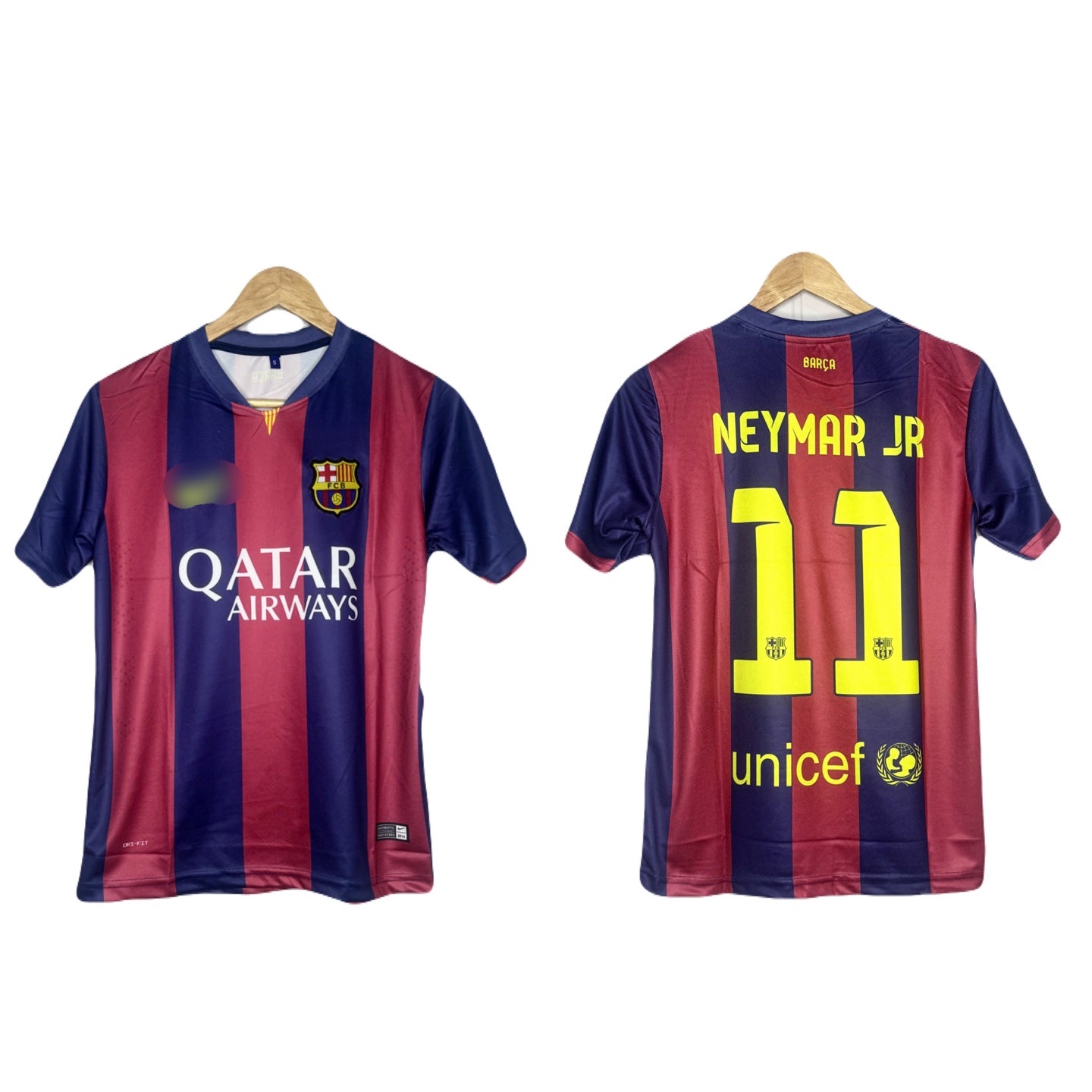 Fc Barcelona 2015 Neymar V Neck Embroidery Half Sleeve - P1017 Ms Retro Store