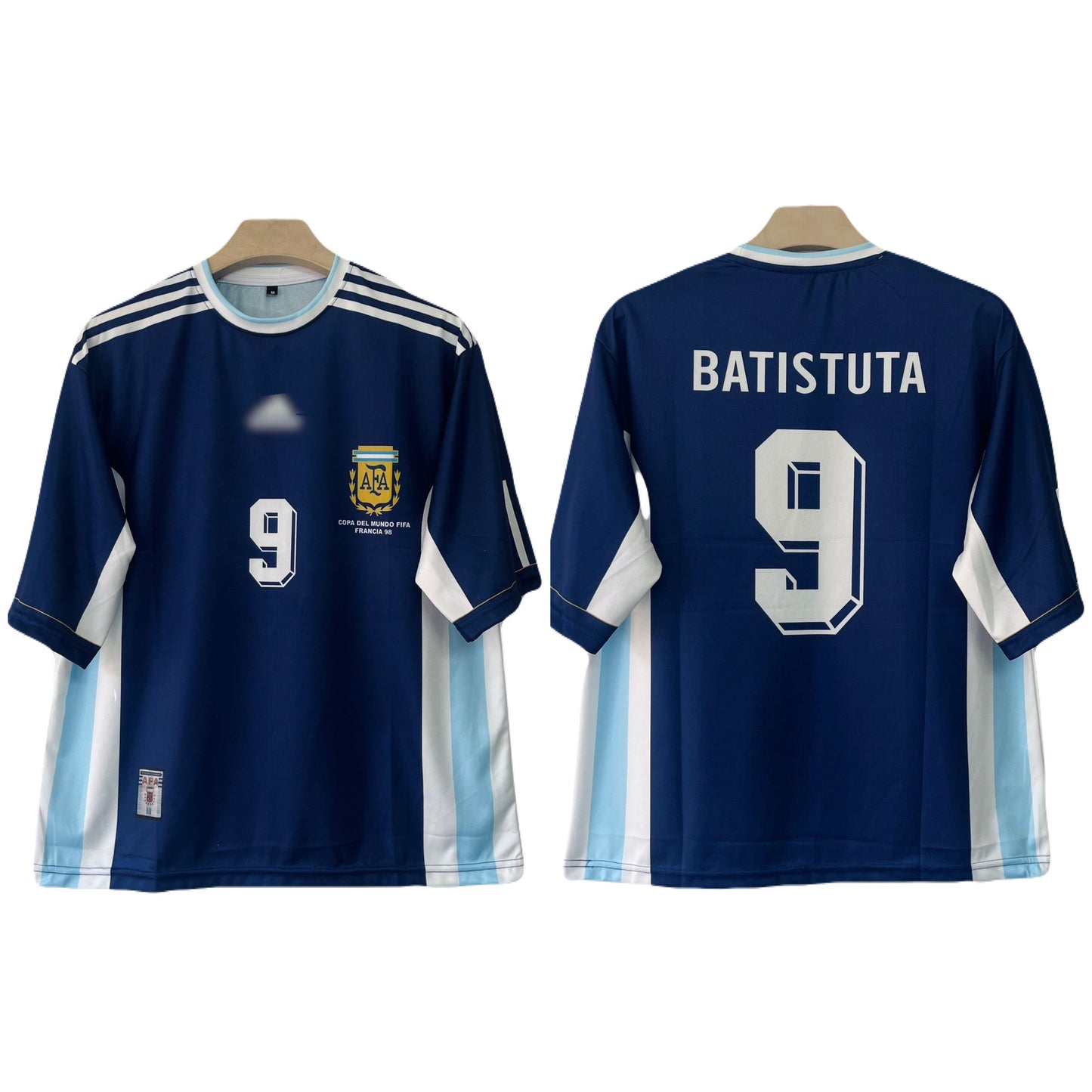 Argentina 1998 Away Kit Batistuta Five Sleeve - Ms Retro Store