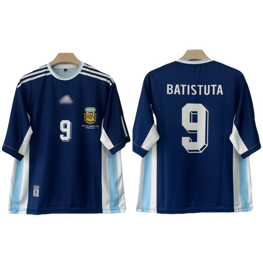 Argentina 1998 Away Kit Batistuta Five Sleeve - Ms Retro Store