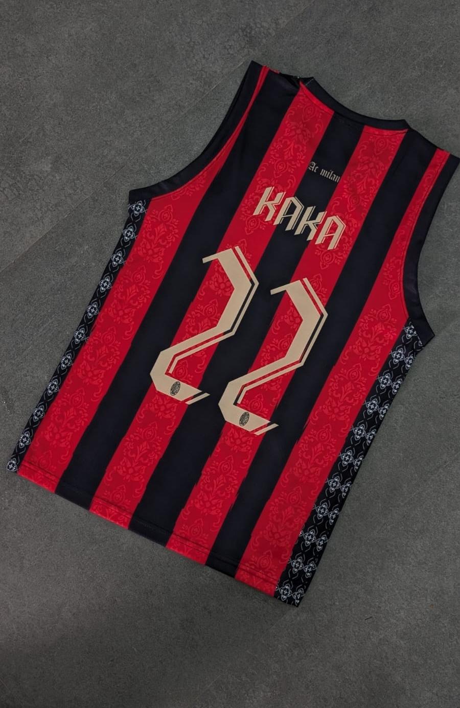 Ac milan home kaka sleevless bibs sublimation -P1658 ms retro store