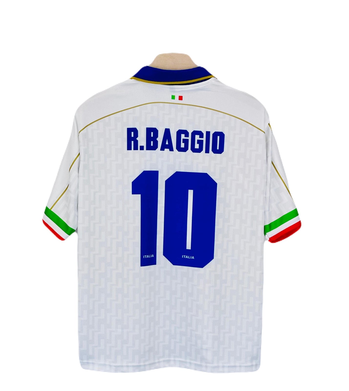 Italy 1995-96 Baggio away jersey Five Sleeve Collar Sublimation