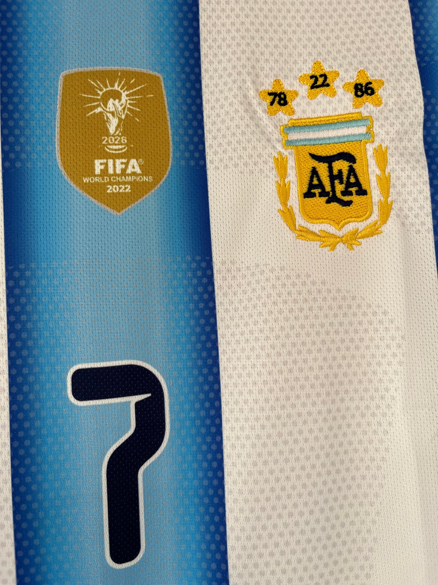 De Paul Argentina 2026 World Cup Home Half sleeve embroidery jersey -