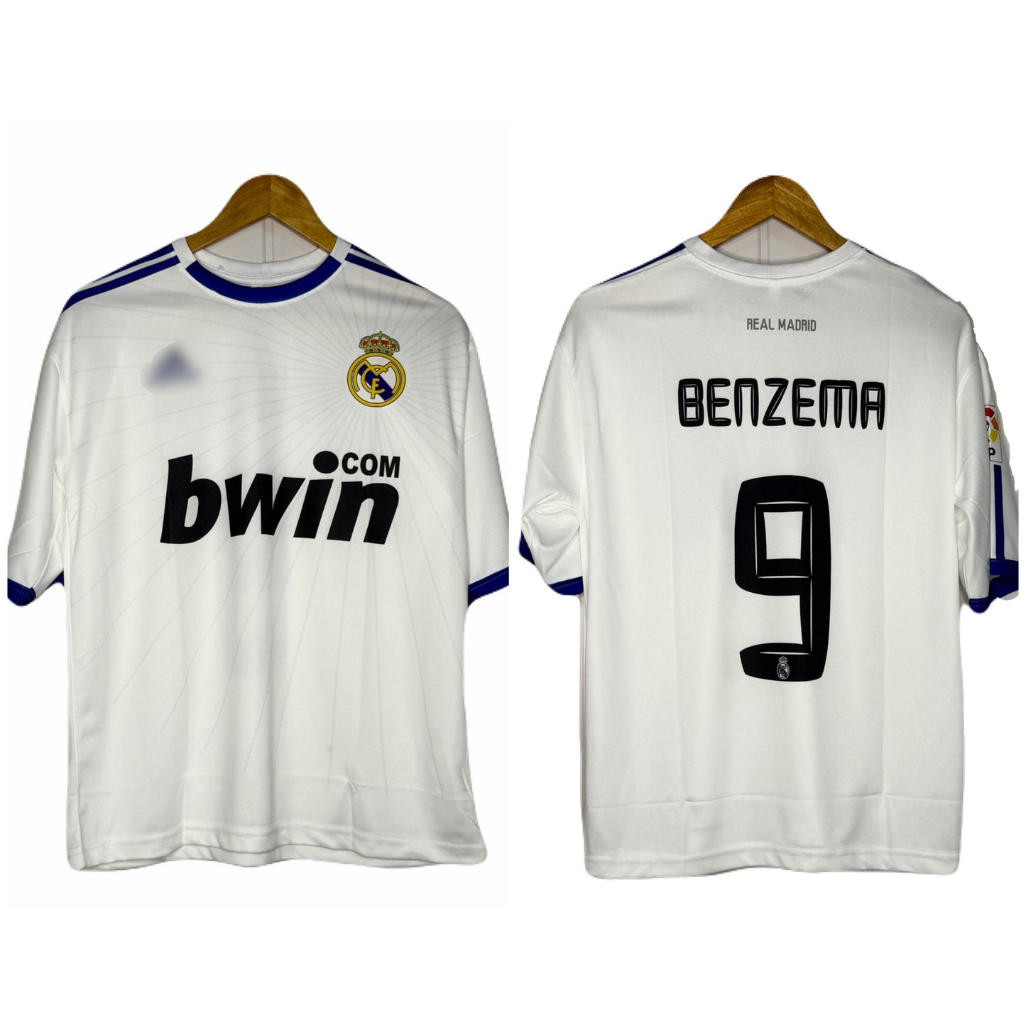 Real Madrid 2010-11 Home Kit Benzema Five Sleeve  - P1106 - Ms Retro Store
