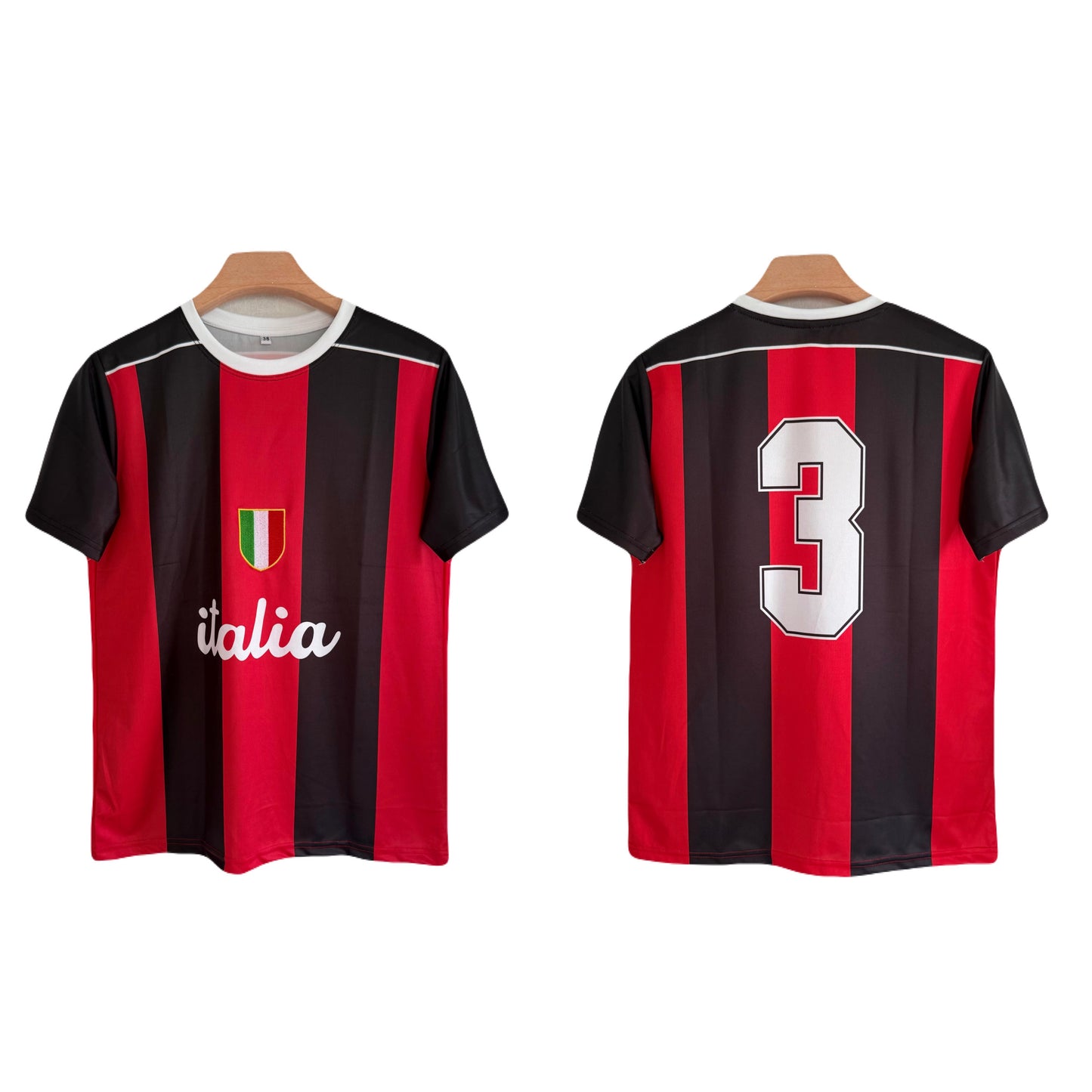 Ac milan Vintage style Italia Half Sleeve Embroidery Jersey- P1571 Ms Retro Store