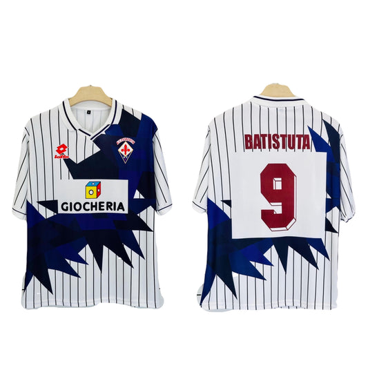 Fiorentina 1991-92 Away Batistuta Five sleeve Collar - Ms Retro Store