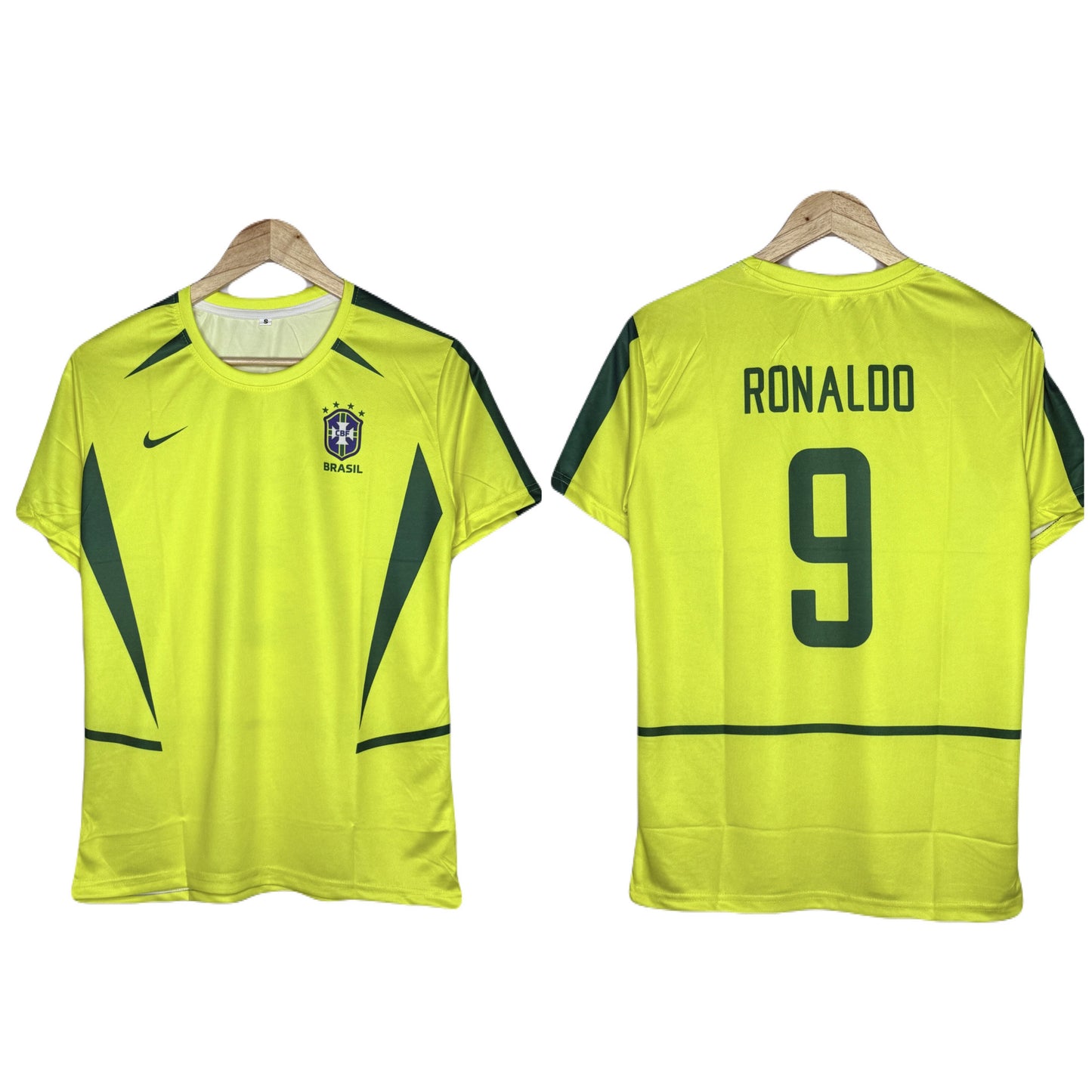 Brazil 2002 World Cup Home Kit Ronaldo Half Sleeve - P983 Ms Retro Store