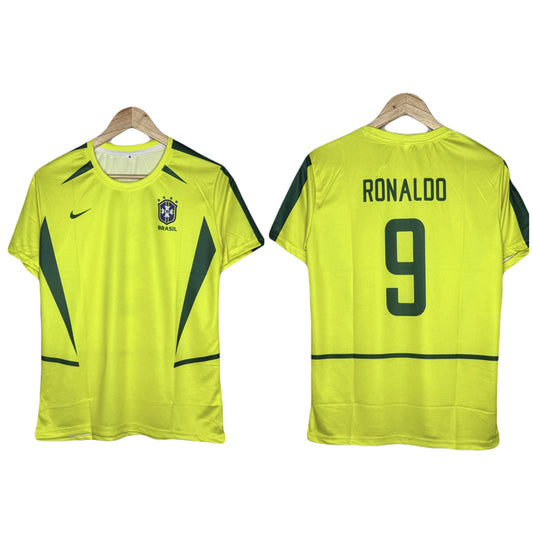 Brazil 2002 World Cup Home Kit Ronaldo Half Sleeve - P983 Ms Retro Store
