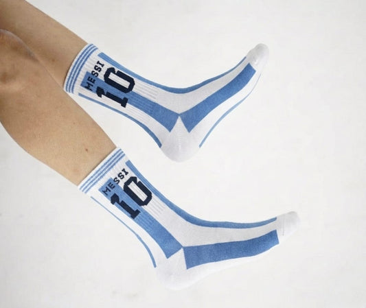 Argentina messi blue and white socks - Ms Retro Store