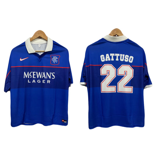 Rangers Fc 1997-98 Home kit Gattuso Five sleeve - Ms Retro Store