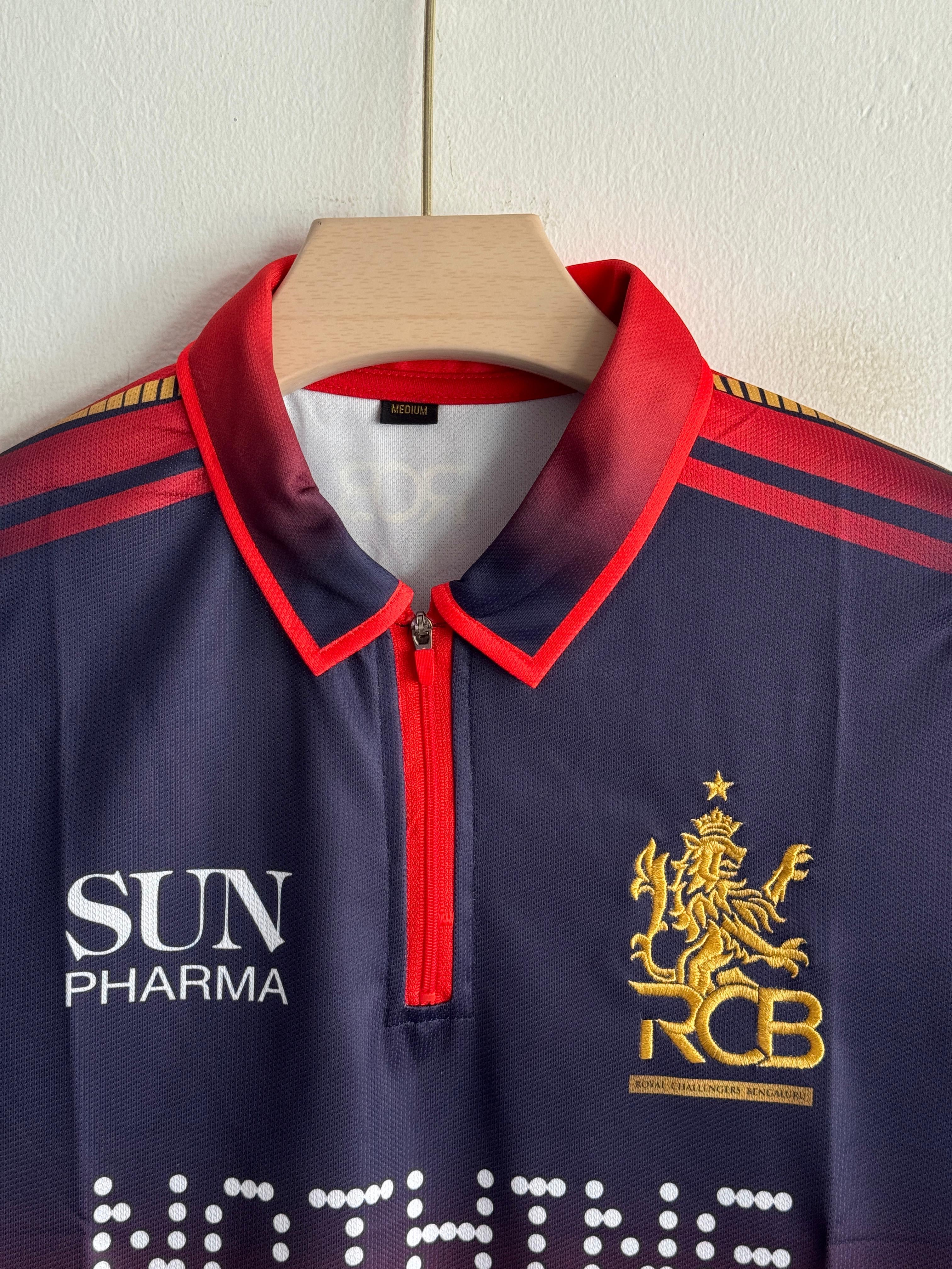 2026 IPL virat kohli home half collar zip embroidery jersey - ms