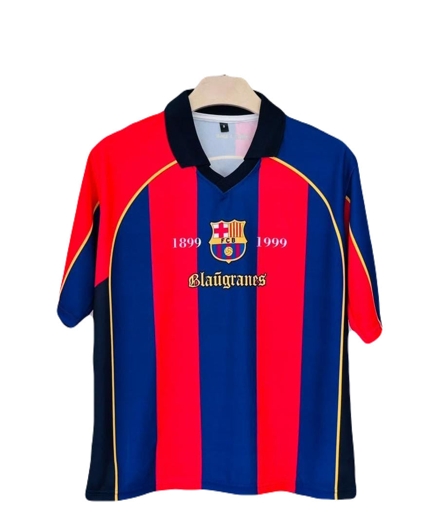 Fc Barcelona 2001-02 Home Kit Cruyff Five Sleeve - P1541 Ms Retro