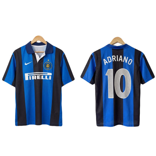 Inter milan 2004-2006 adriano Premium Quality collar five sleeve sublimation -P1369 Ms retro store