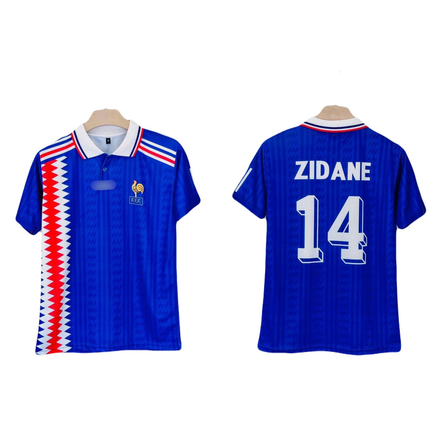 France 1994/96 Zidane Half sleeve Collar Sublimation - P1553  Ms Retro Store