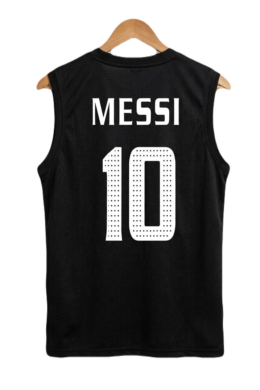 argentina messi  black  sleevless bibs embroidery - ms retro store