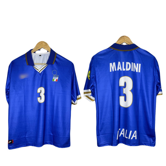 Italy 1996 Home Kit Maldini Five Sleeve - Ms Retro Store
