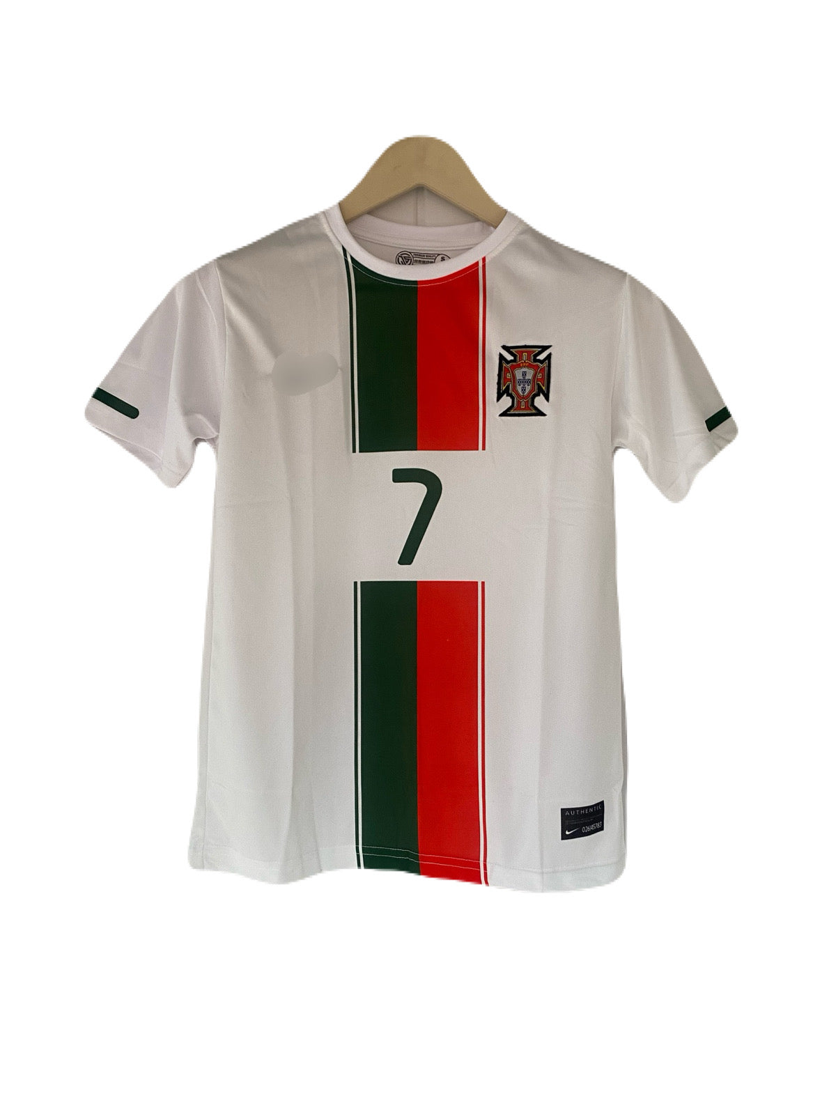 Ronaldo Portugal white 2020 away kit Half Sleeve embroidery - P1927