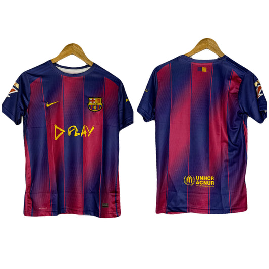 Fc Barcelona 2025-26 Home Kit Embroidery Half Sleeve - P1075  Ms Retro Store