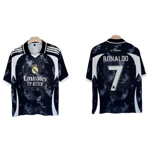 Real madrid Dragon edition Ronaldo Collar Five Sleeve Sublimation Jersey -  Ms Retro Store