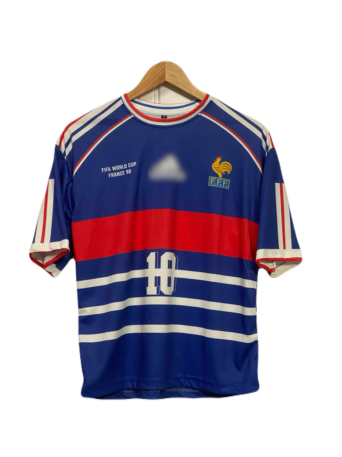 Zidane 1998 world cup five sleeve france home - P779 ms retro