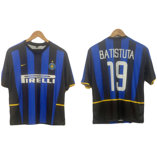 Inter Milan 2002-03 Home kit batistuta Five sleeve - P131 - Ms Retro Store