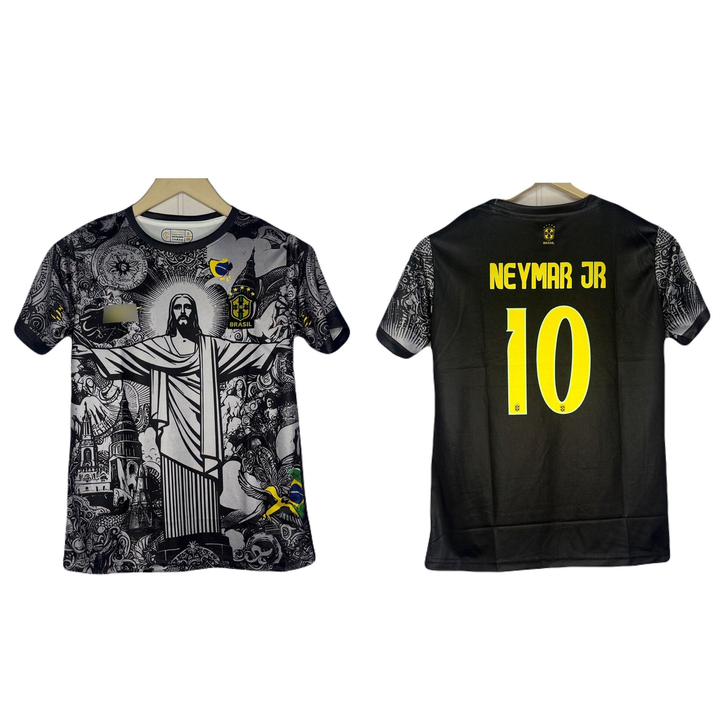 Brazil Redeemer Special Edition Kit  Neymar Jr Half Sleeve p1222 - Ms Retro Store
