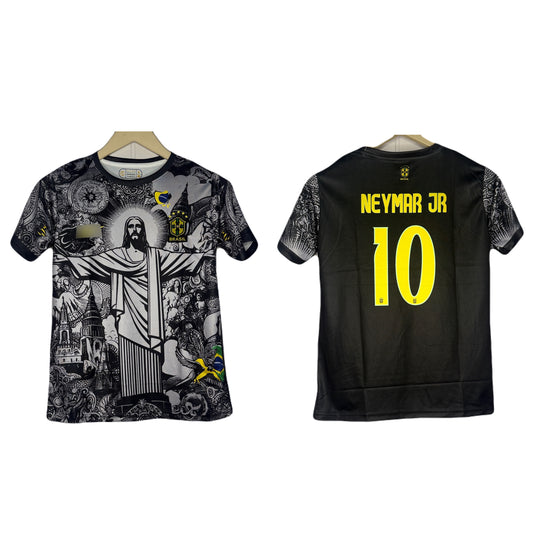 Brazil Redeemer Special Edition Kit  Neymar Jr Half Sleeve p1222 - Ms Retro Store