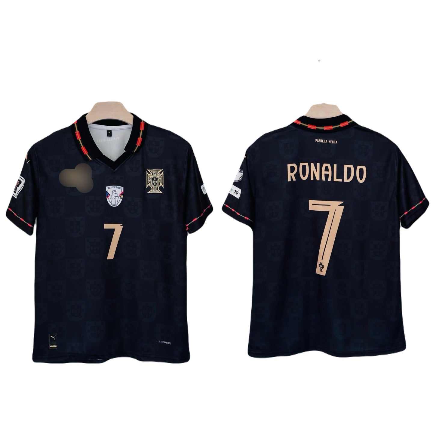 Portugal 2026 Special Black ‘Panter’ Edition Kit Ronaldo Half sleeve embroidery - Ms Retro Store