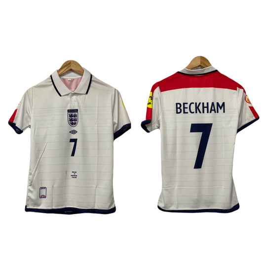 England 2004 Home kit Beckham Half sleeve - Ms Retro Store