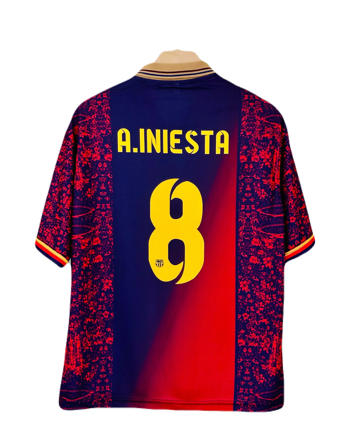 Iniesta Barcelona Jersey Five Sleeve collar Sublimation - P2756