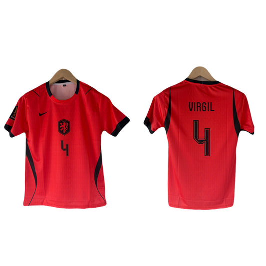 Netherlands 2026 World Cup Home van dijik Half Sleeve Sublimation Jersey - Ms Retro Store