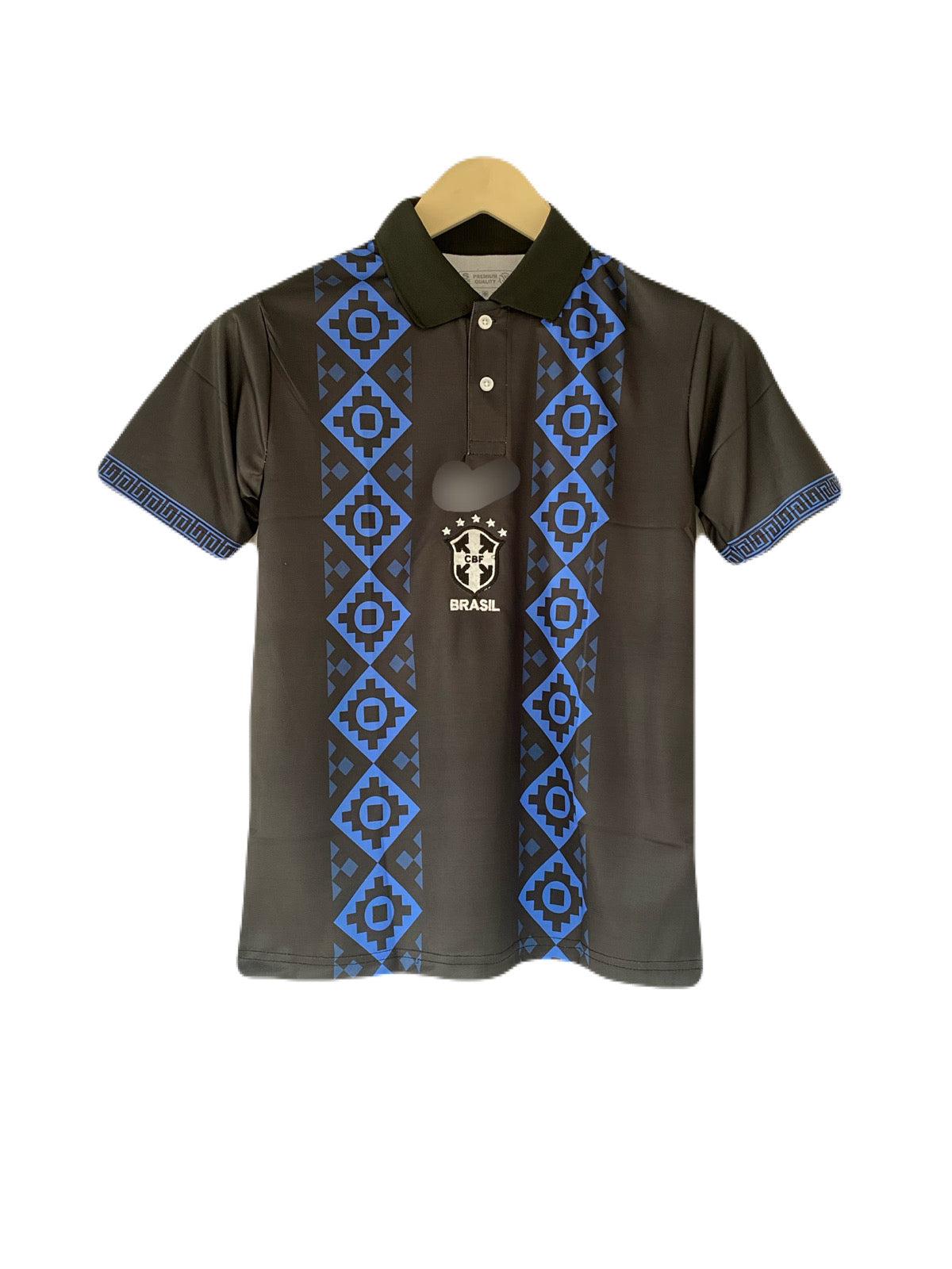 Brazil special no name edition collar  half sleeve jersey -
