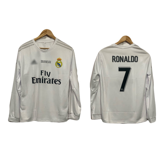 Real Madrid 2015-16 champions league final kit Ronaldo Full sleeve - Ms Retro Store