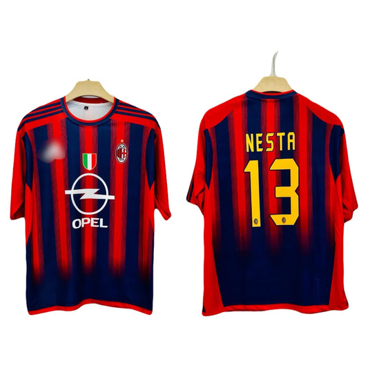 Ac Milan 2004/2005 Home kit Nesta Five sleeve round neck P80 - Ms Retro Store