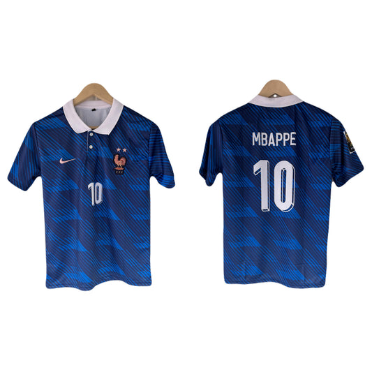 France 2026 World cup Home Mbappe Half sleeve collar Embroidery - Ms Retro Store