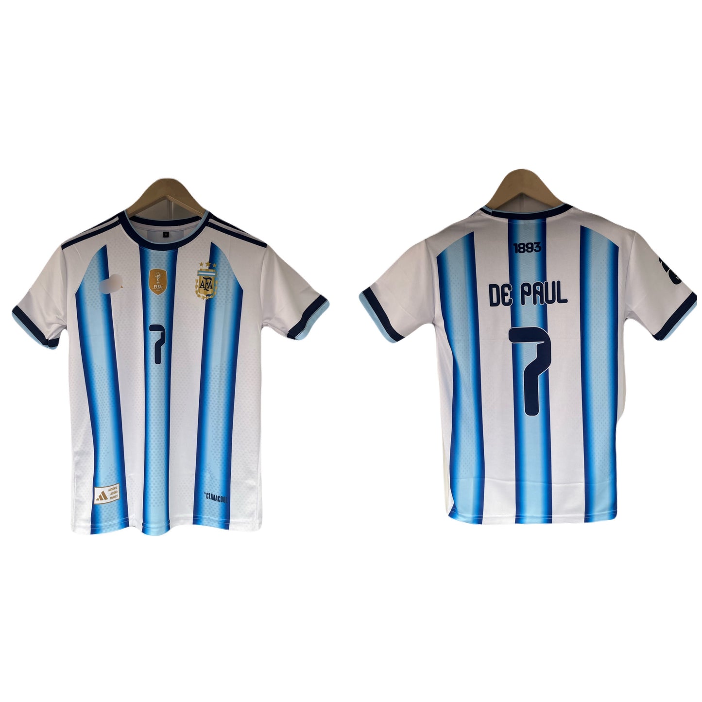 De paul Argentina 2026 World Cup home  Half Sleeve Jersey -