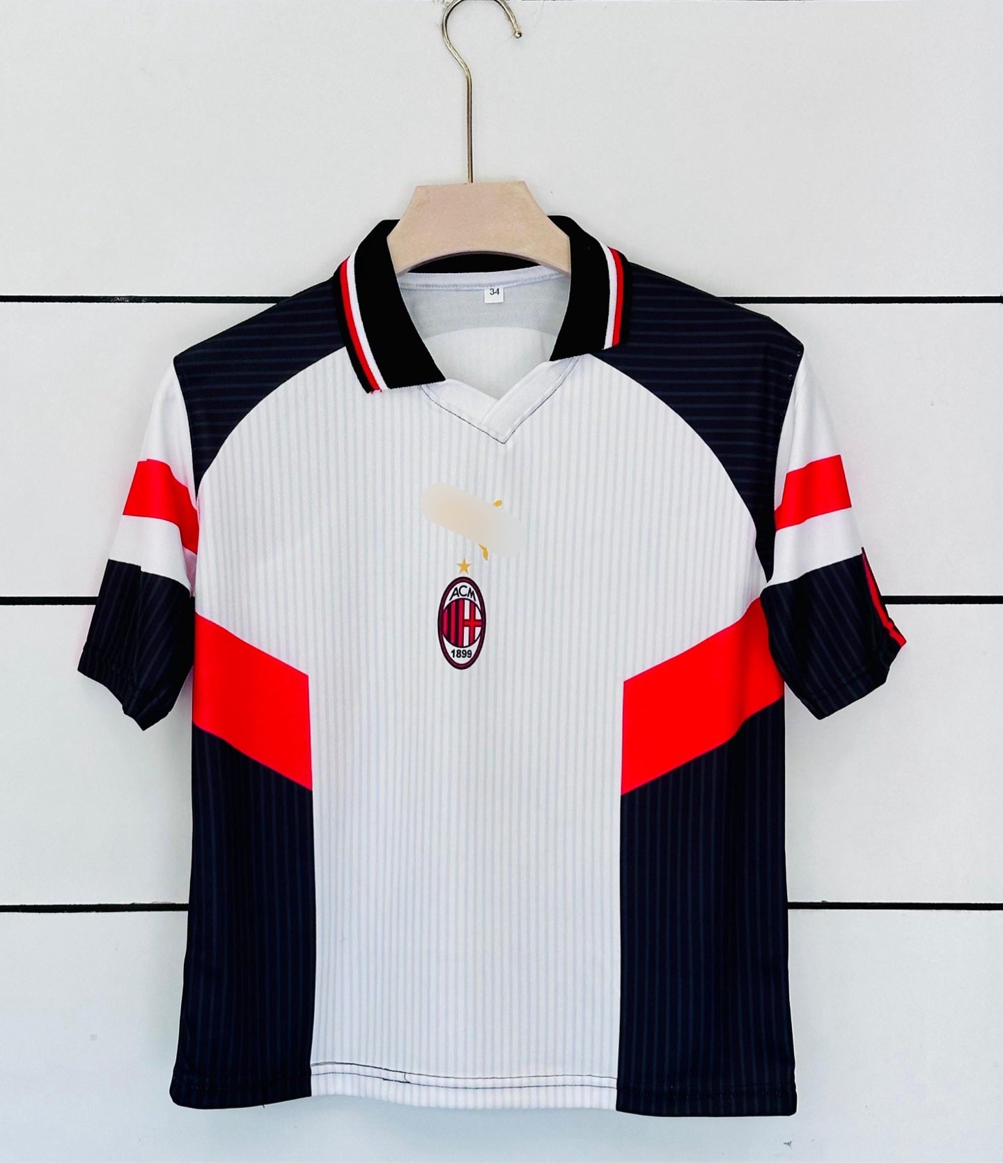 Ac milan maldini Kids five sleeve collar sublimation jersey -  Ms retro store